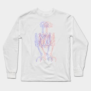 Owl Skeleton In 3D Long Sleeve T-Shirt